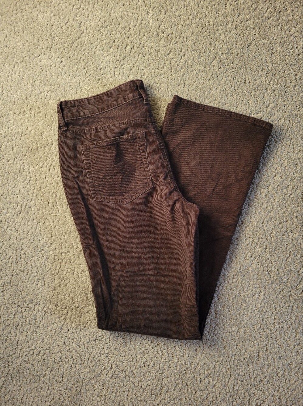 Eddie Bauer Brown Corduroy Bootcut Slightly Curvy Pants Womens Size 8